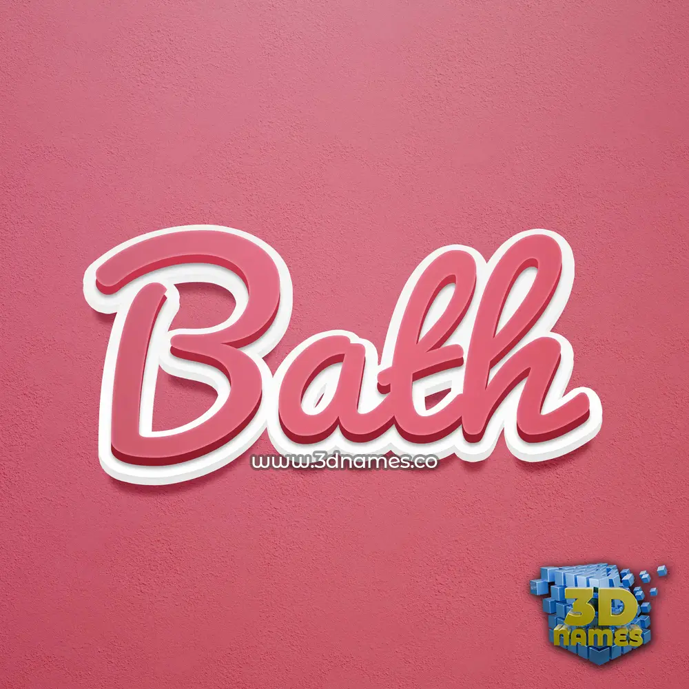 bath in Red Scribble style - 3D name wallpaper bath in Red Scribble style - 3D name wallpaper