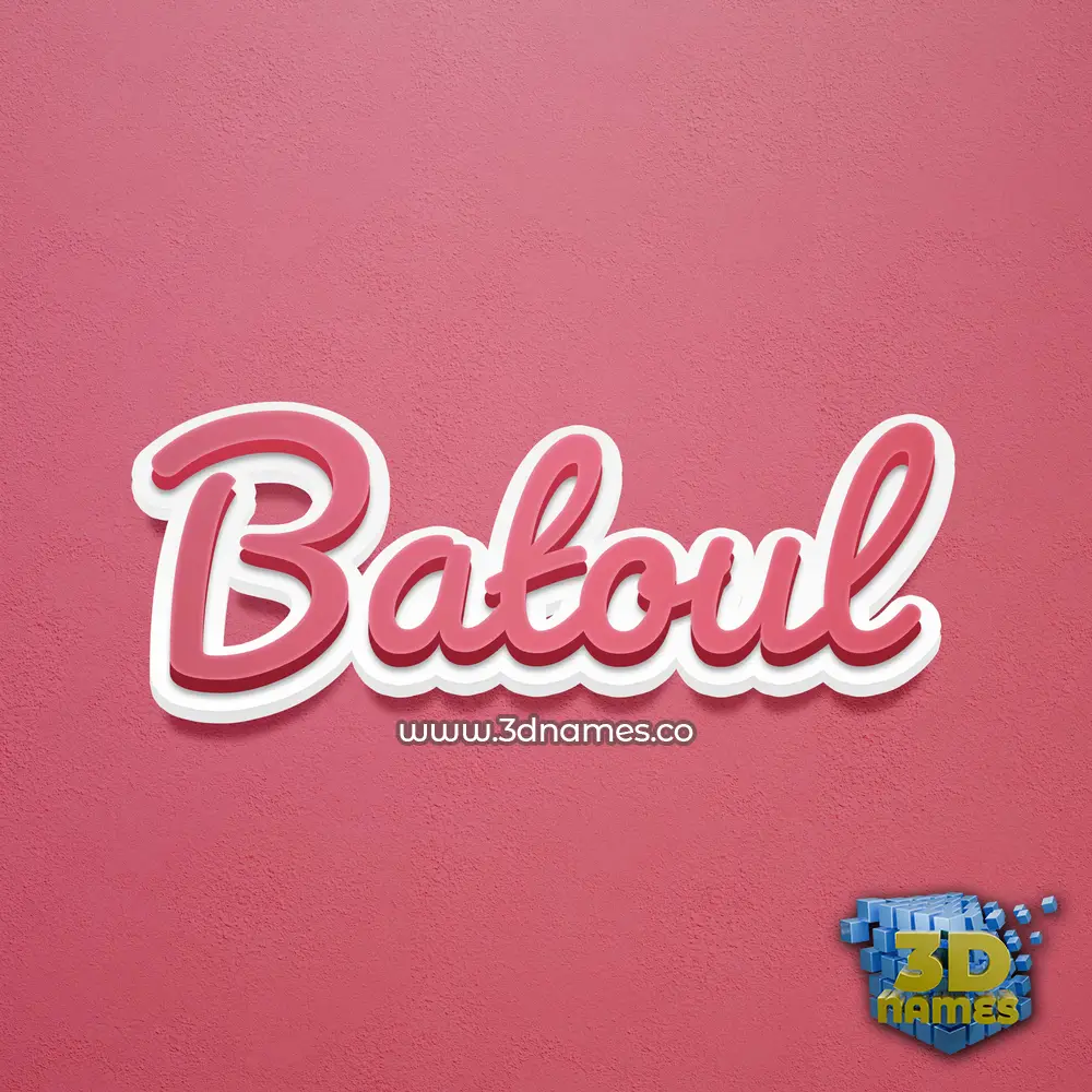 batoul in Red Scribble style - 3D name wallpaper