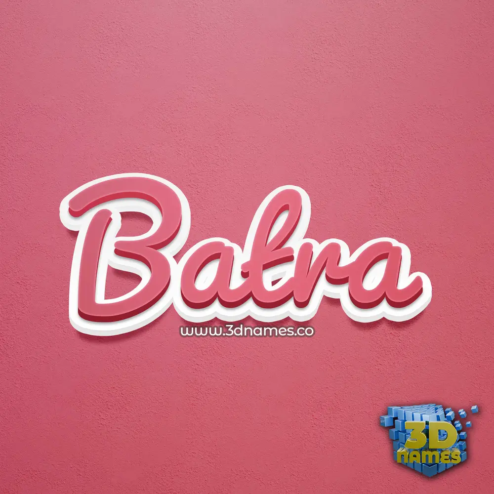 batra in Red Scribble style - 3D name wallpaper