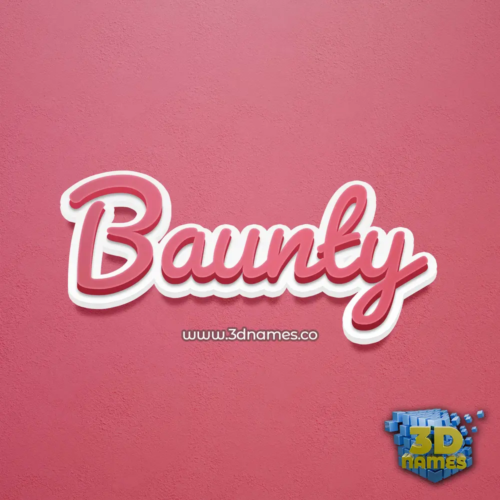 baunty in Red Scribble style - 3D name wallpaper baunty in Red Scribble style - 3D name wallpaper