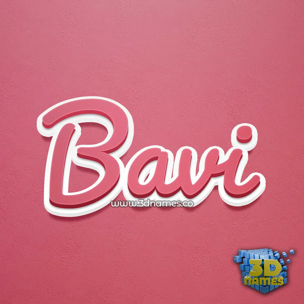 bavi in Red Scribble style - 3D name wallpaper