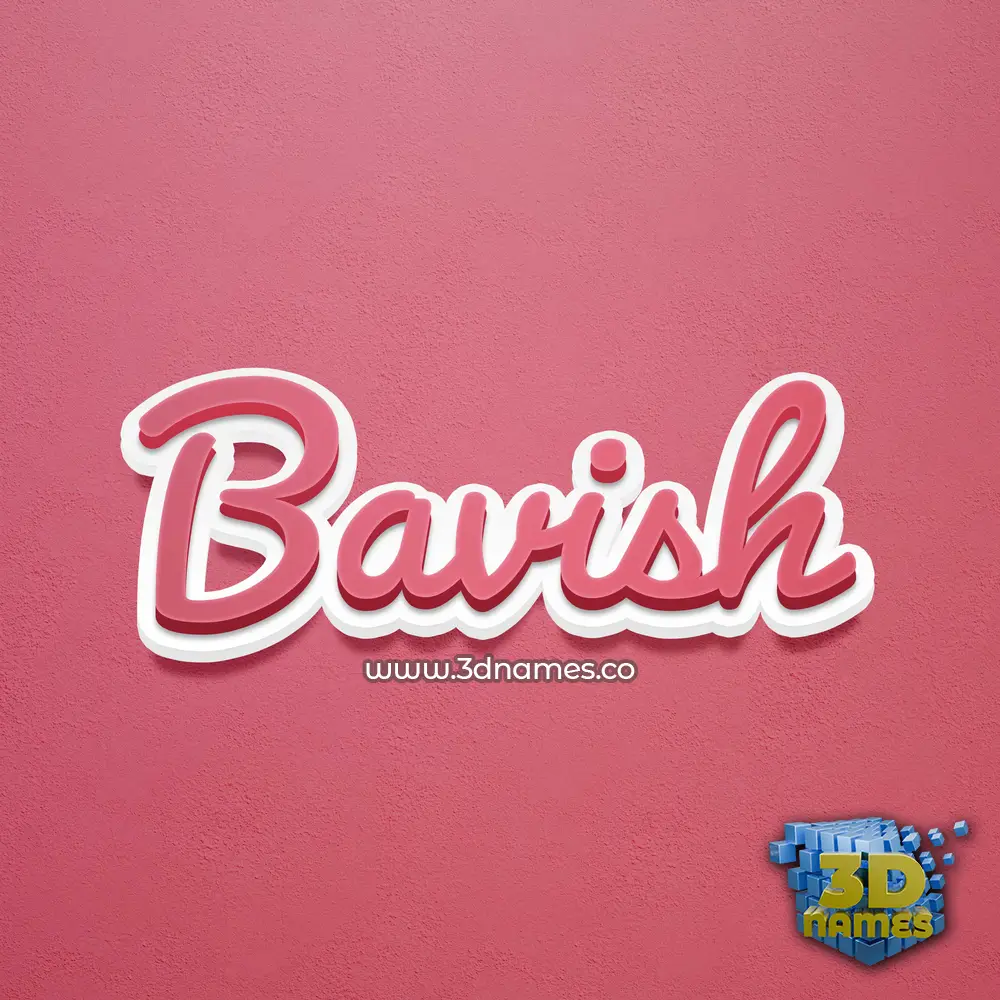 bavish in Red Scribble style - 3D name wallpaper