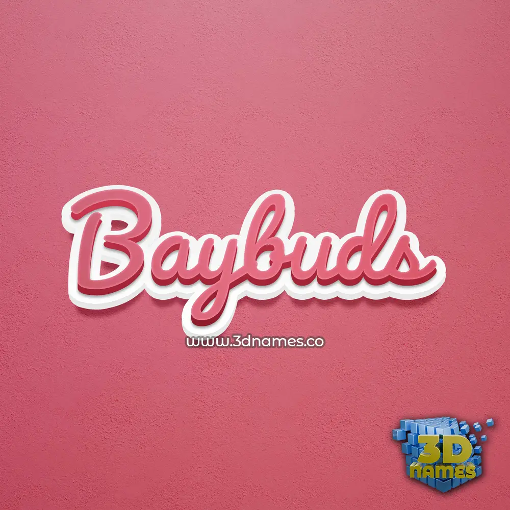 baybuds in Red Scribble style - 3D name wallpaper