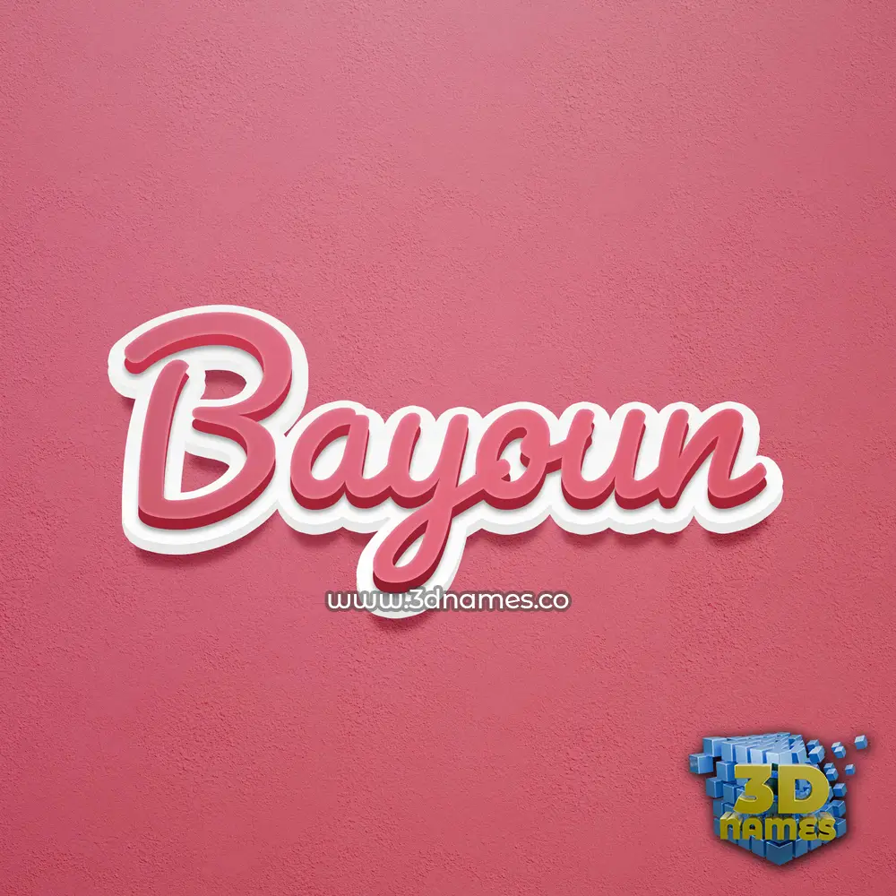 bayoun in Red Scribble style - 3D name wallpaper