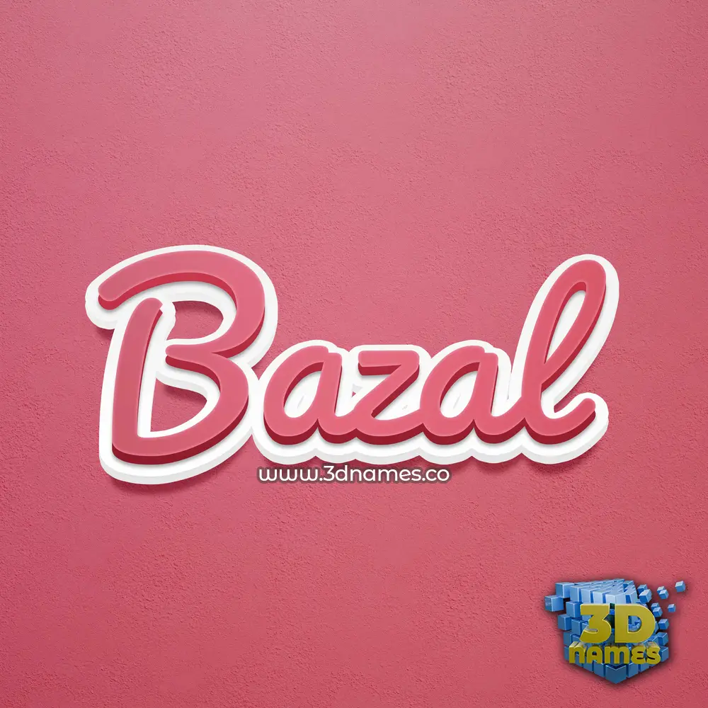bazal in Red Scribble style - 3D name wallpaper