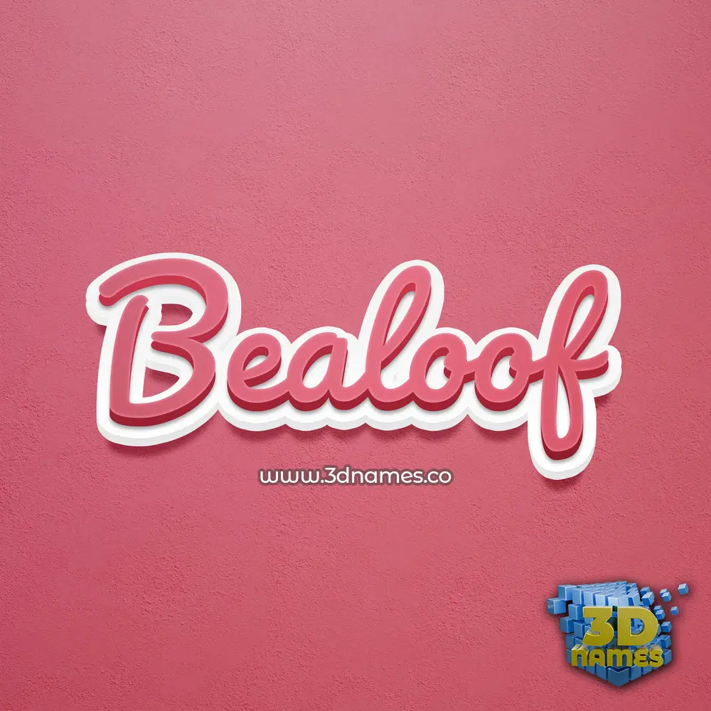 bealoof in Red Scribble style - 3D name wallpaper