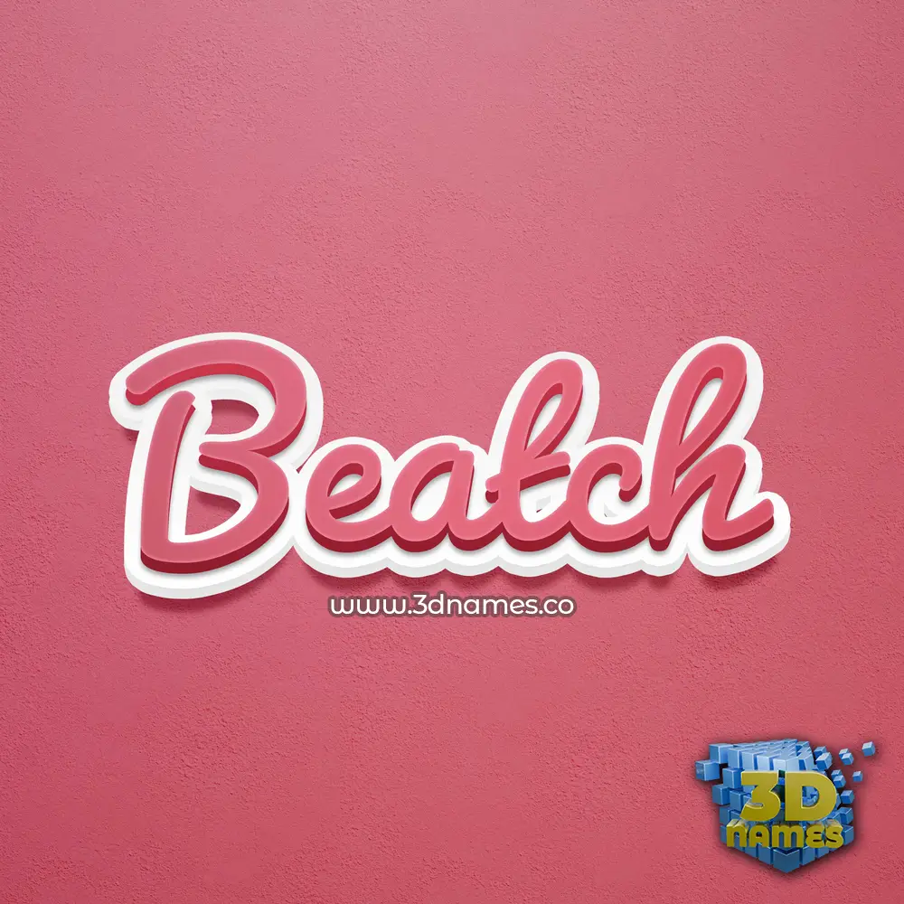 beatch in Red Scribble style - 3D name wallpaper beatch in Red Scribble style - 3D name wallpaper