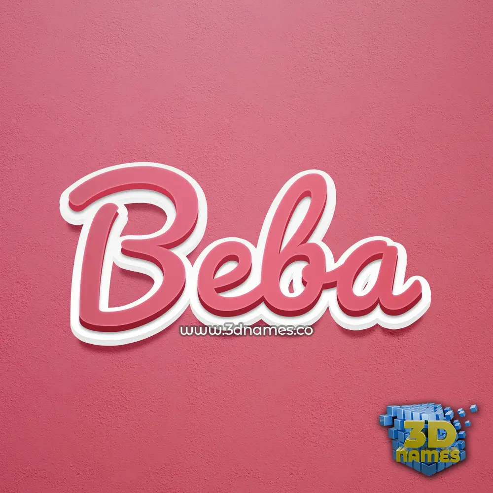 beba in Red Scribble style - 3D name wallpaper
