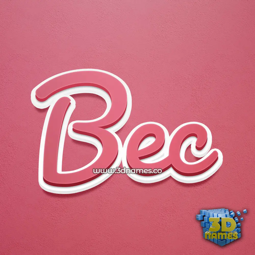 bec in Red Scribble style - 3D name wallpaper