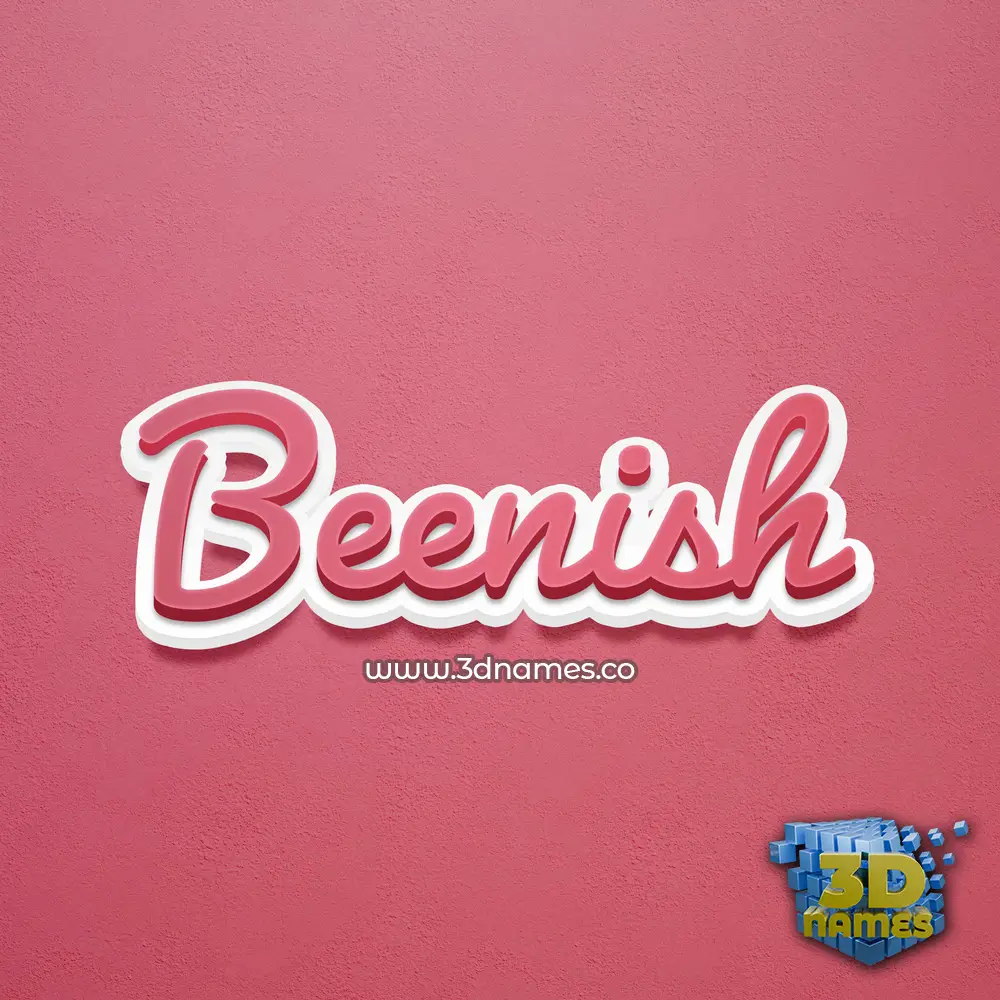 beenish in Red Scribble style - 3D name wallpaper