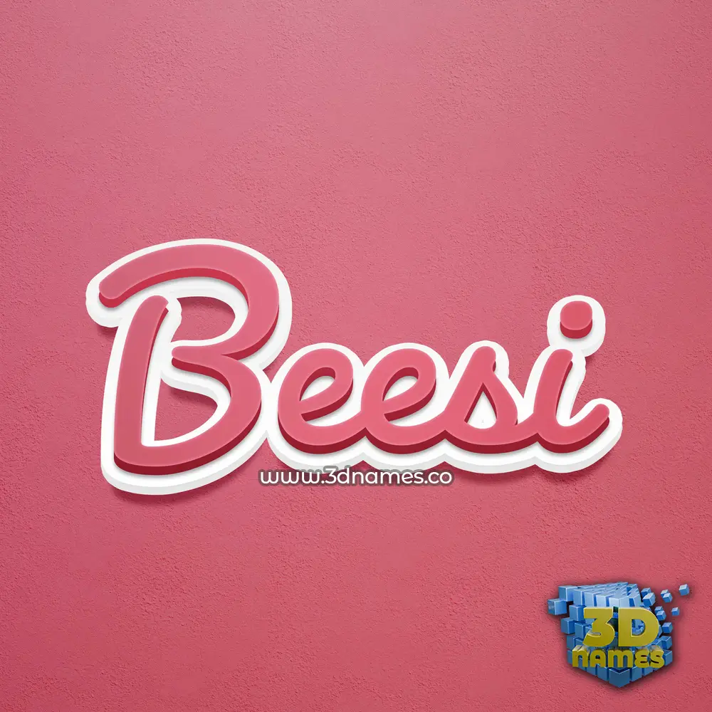 beesi in Red Scribble style - 3D name wallpaper