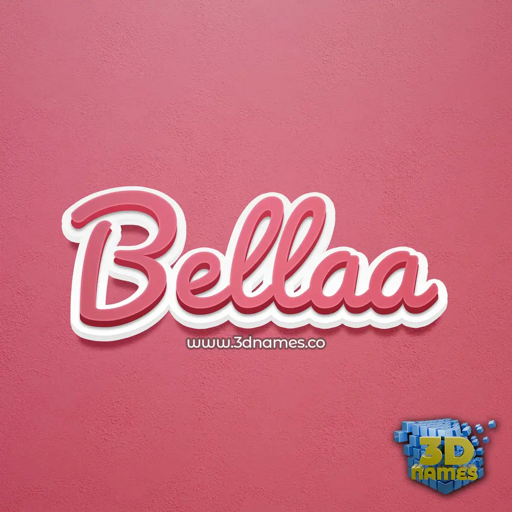 bellaa in Red Scribble style - 3D name wallpaper