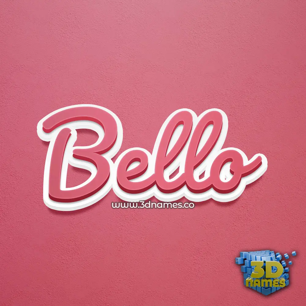 bello in Red Scribble style - 3D name wallpaper