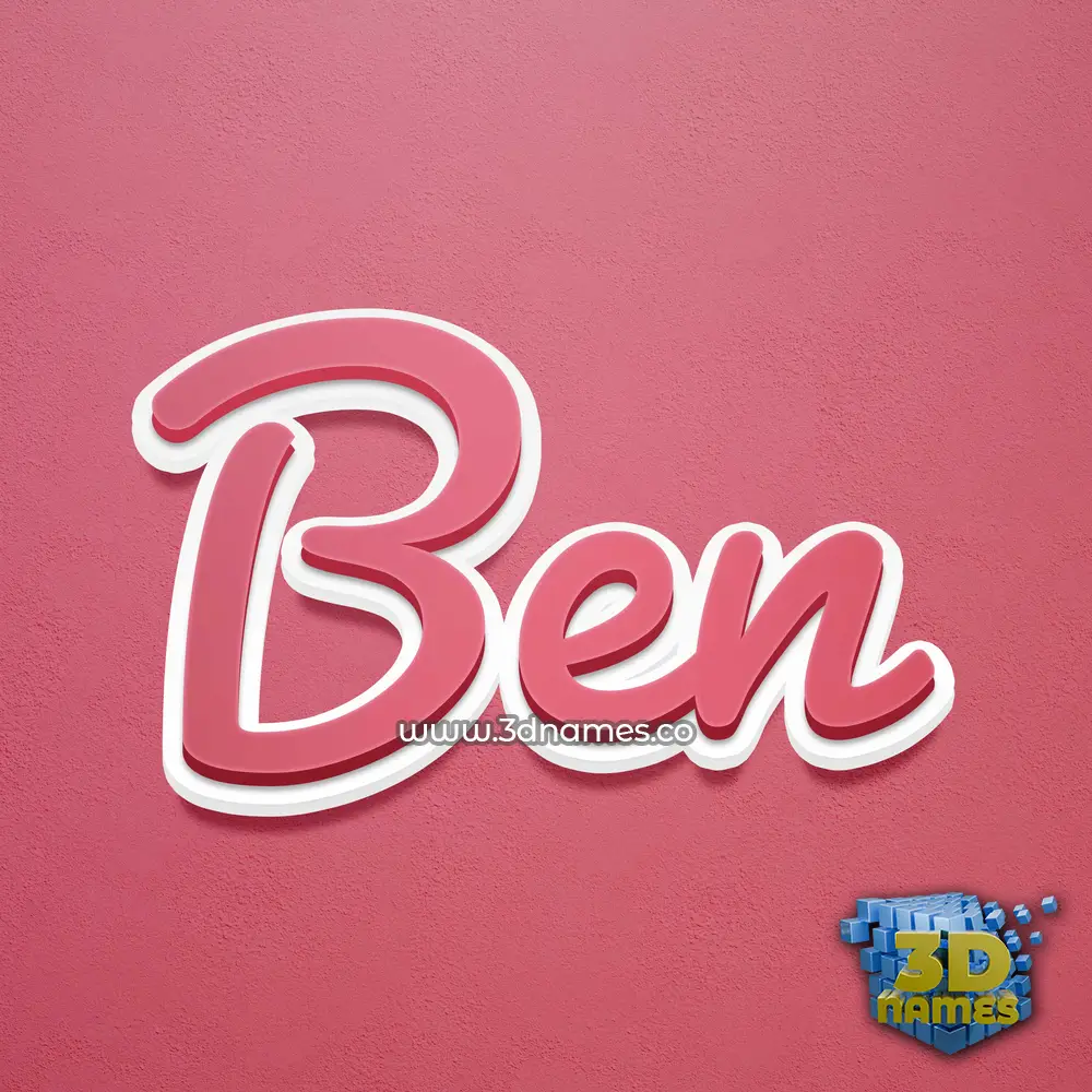 ben in Red Scribble style - 3D name wallpaper