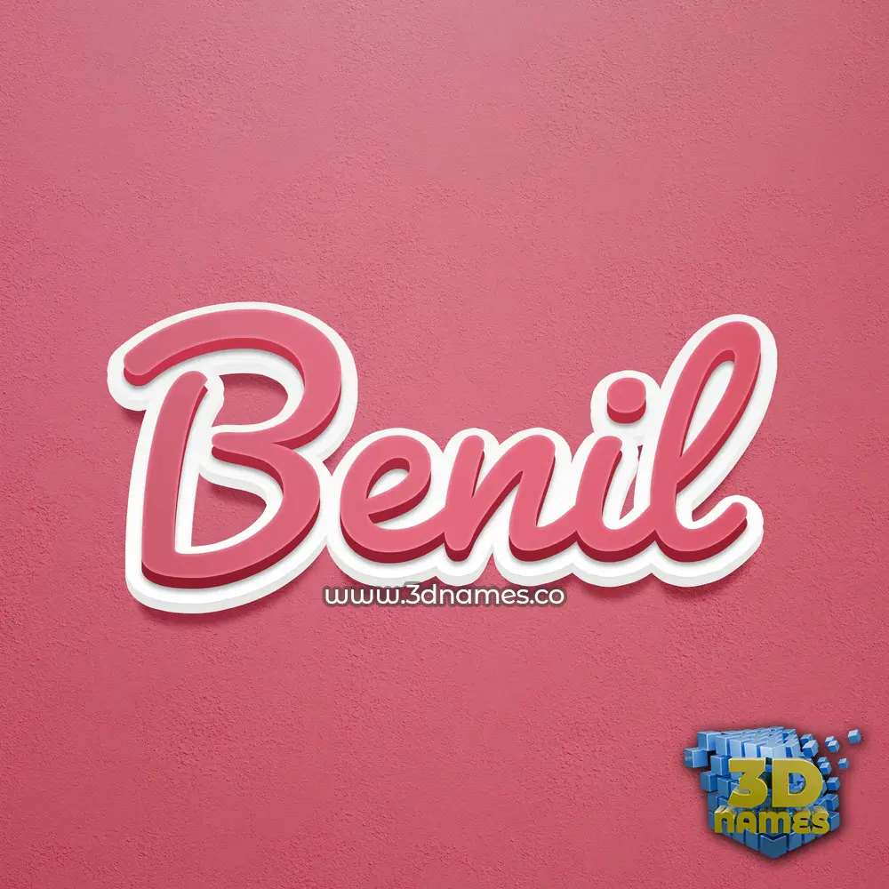 benil in Red Scribble style - 3D name wallpaper