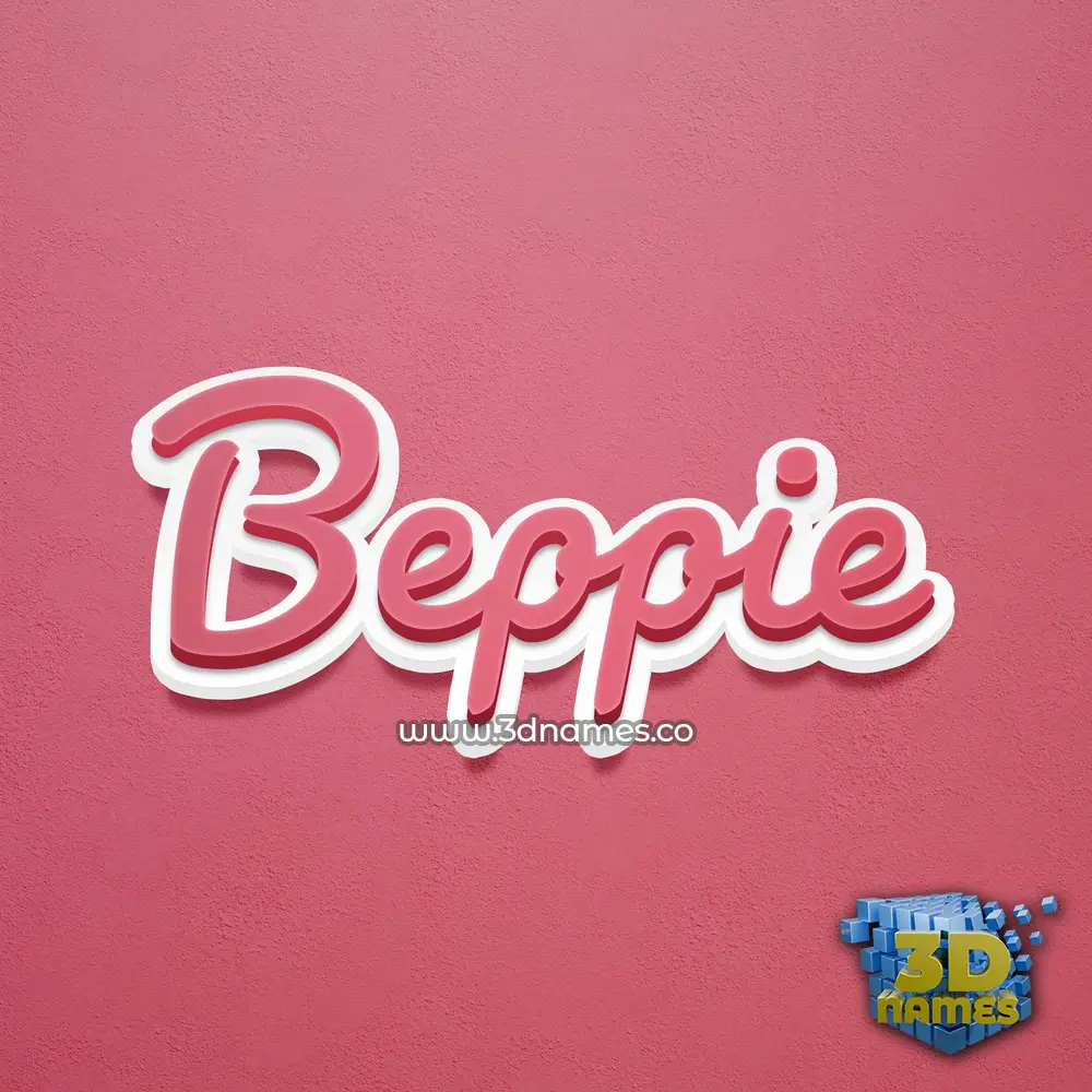 beppie in Red Scribble style - 3D name wallpaper