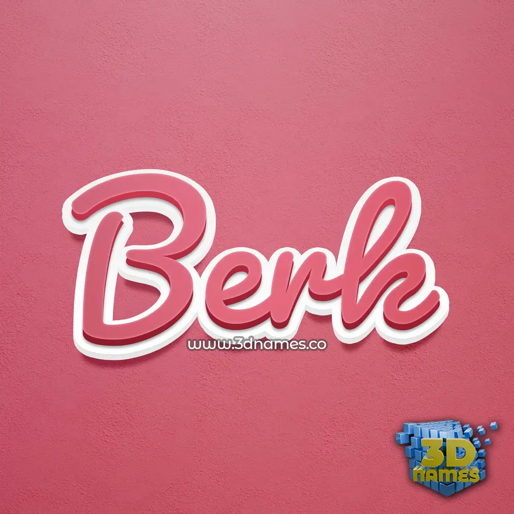 berk in Red Scribble style - 3D name wallpaper