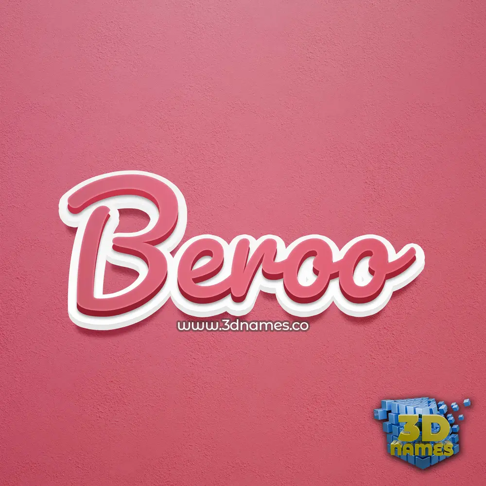 beroo in Red Scribble style - 3D name wallpaper