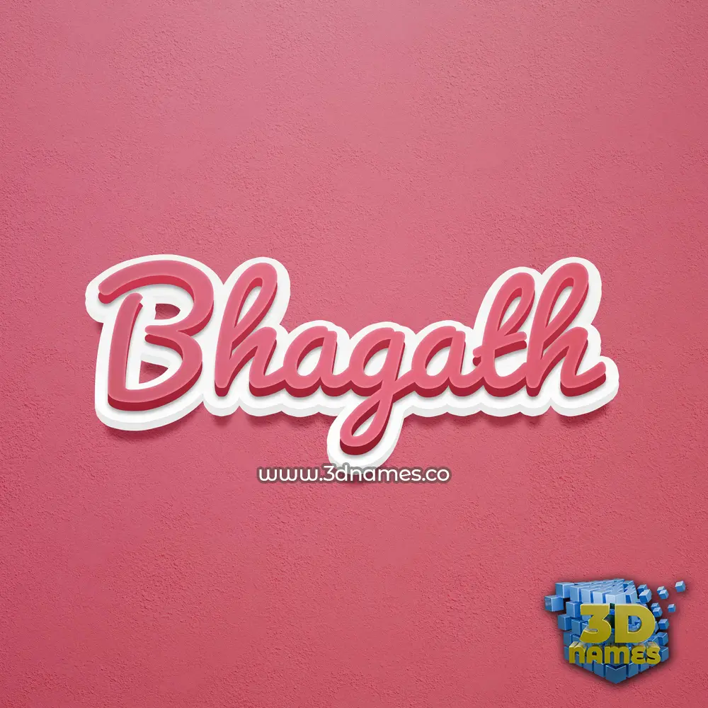 bhagath in Red Scribble style - 3D name wallpaper