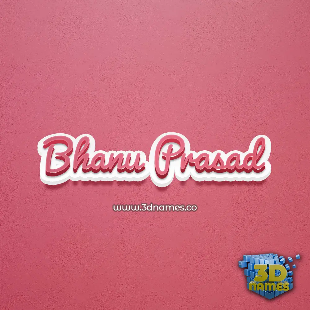bhanu prasad in Red Scribble style - 3D name wallpaper