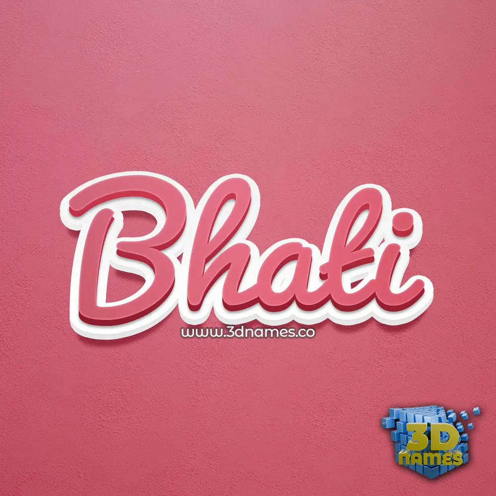 bhati in Red Scribble style - 3D name wallpaper