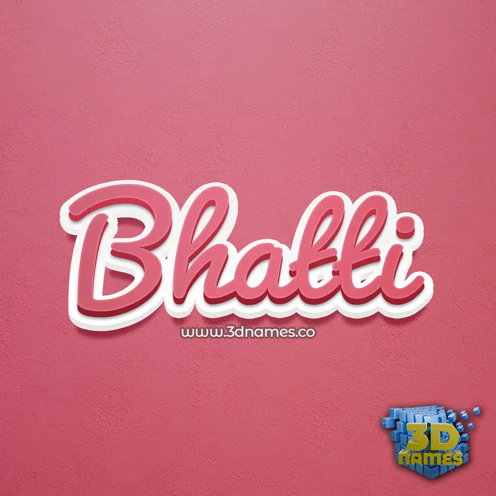bhatti in Red Scribble style - 3D name wallpaper