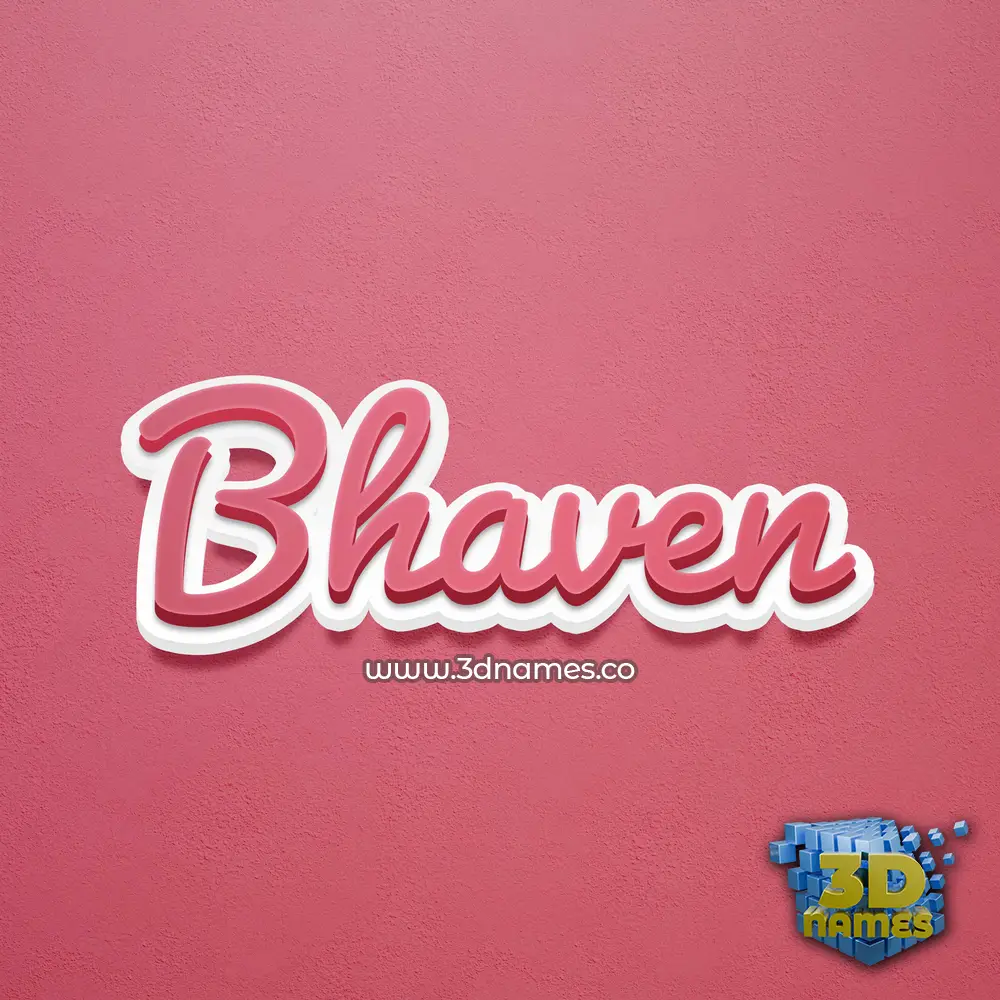 bhaven in Red Scribble style - 3D name wallpaper