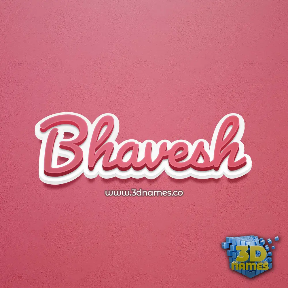bhavesh in Red Scribble style - 3D name wallpaper