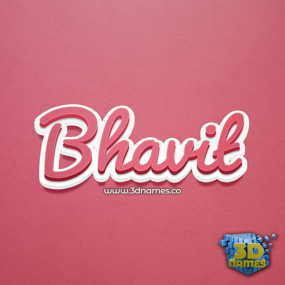bhavit in Red Scribble style - 3D name wallpaper