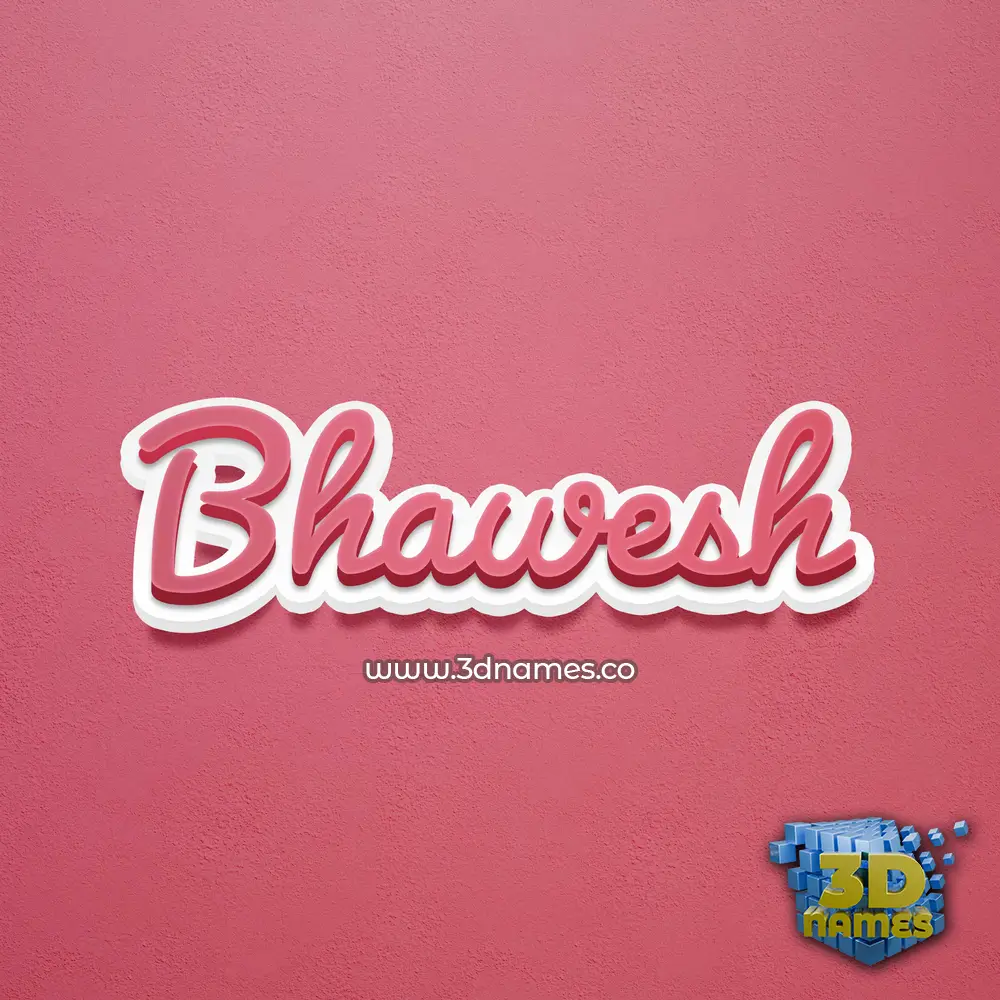 bhawesh in Red Scribble style - 3D name wallpaper