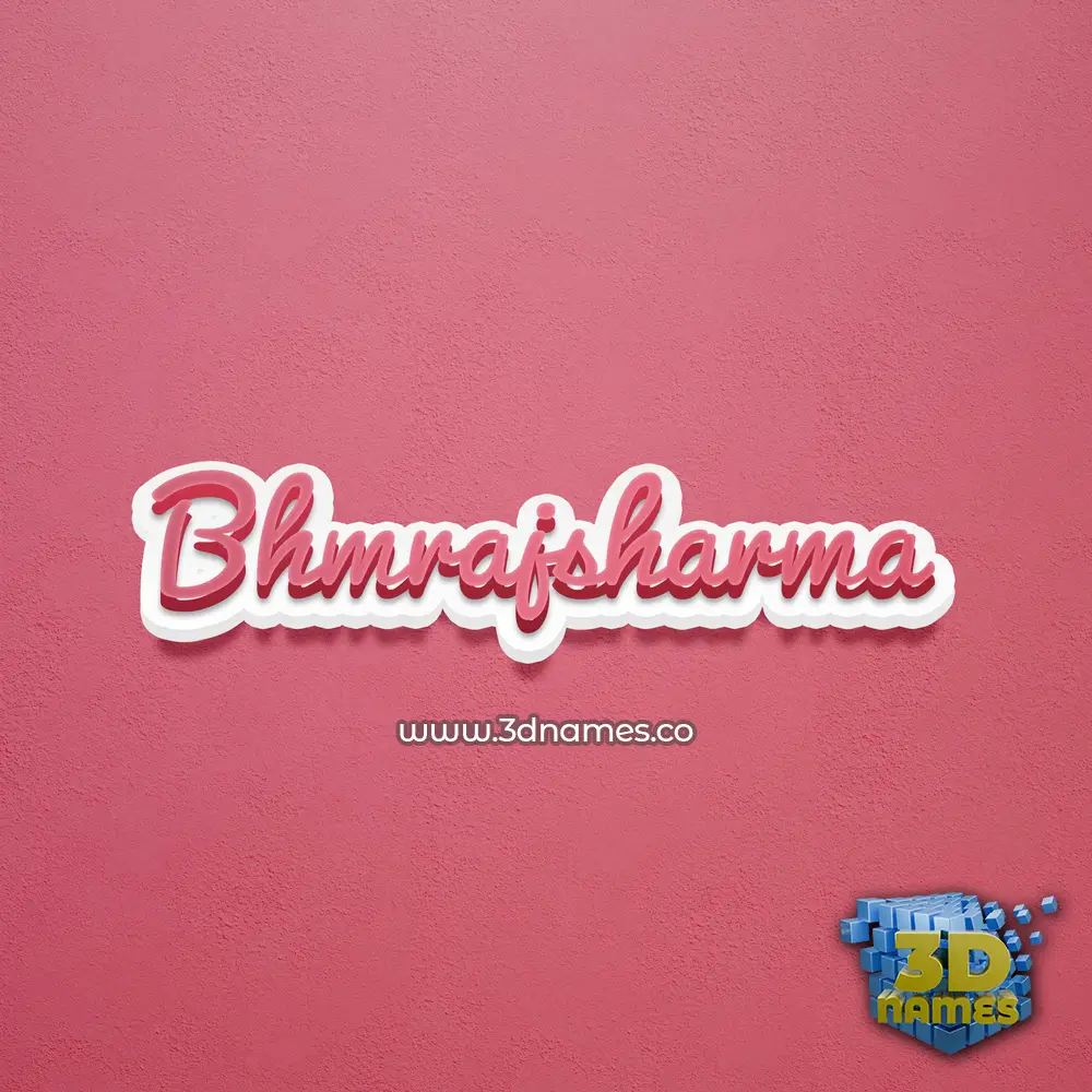 bhmrajsharma in Red Scribble style - 3D name wallpaper