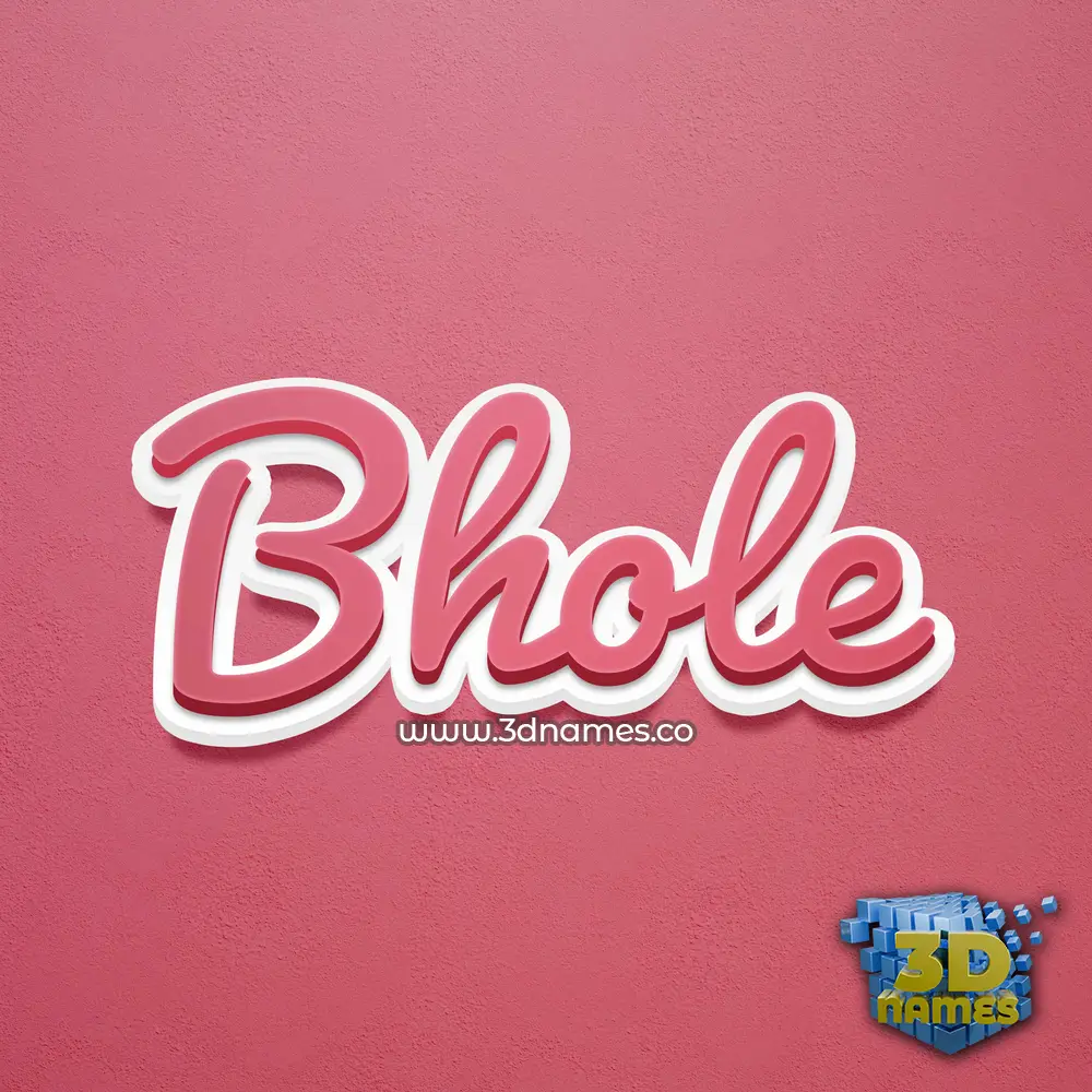 bhole in Red Scribble style - 3D name wallpaper