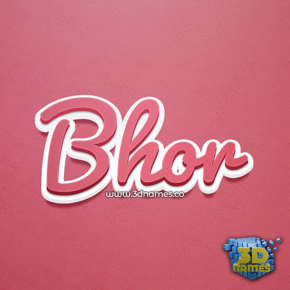 bhor in Red Scribble style - 3D name wallpaper