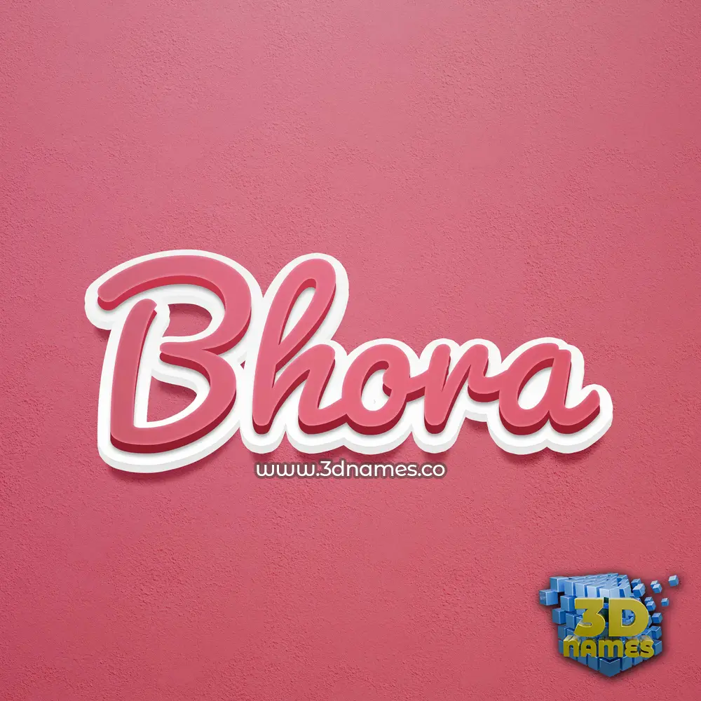 bhora in Red Scribble style - 3D name wallpaper