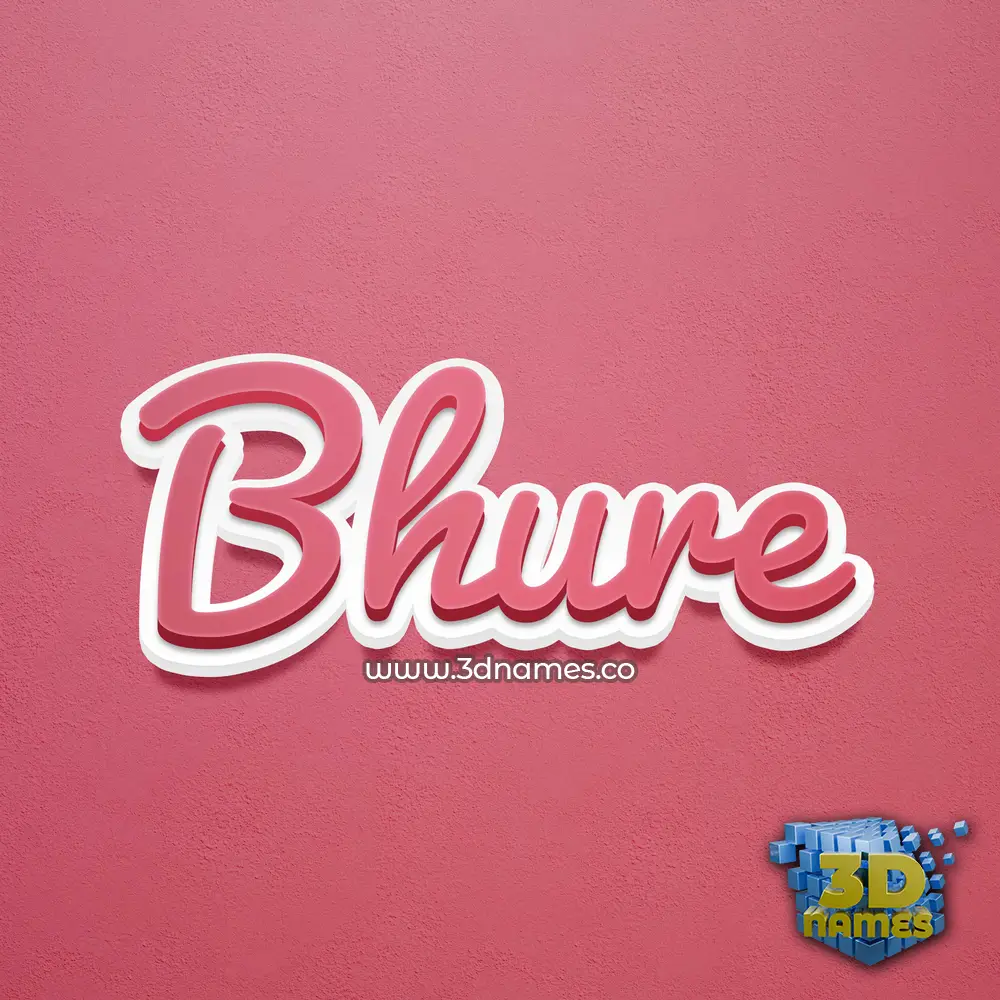 bhure in Red Scribble style - 3D name wallpaper