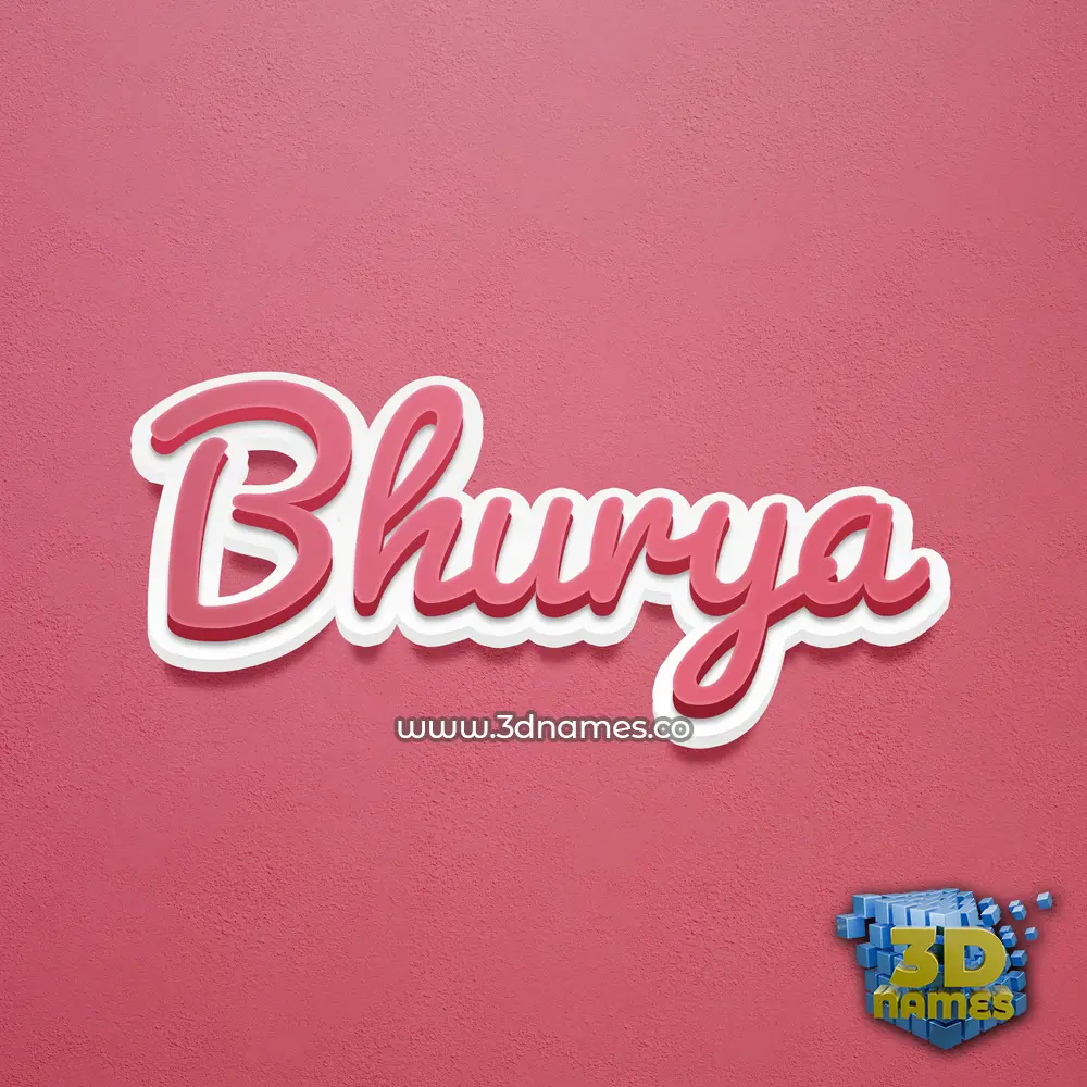 bhurya in Red Scribble style - 3D name wallpaper