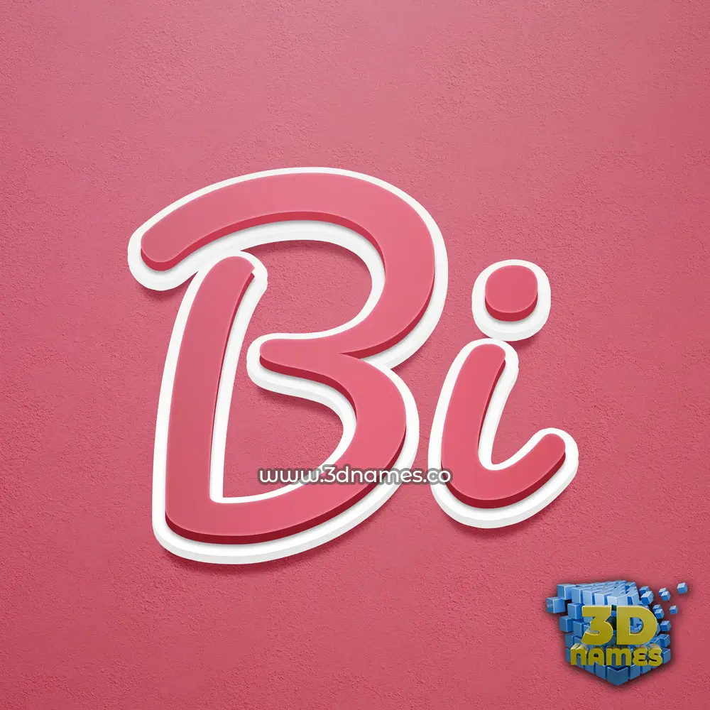 bi in Red Scribble style - 3D name wallpaper bi in Red Scribble style - 3D name wallpaper