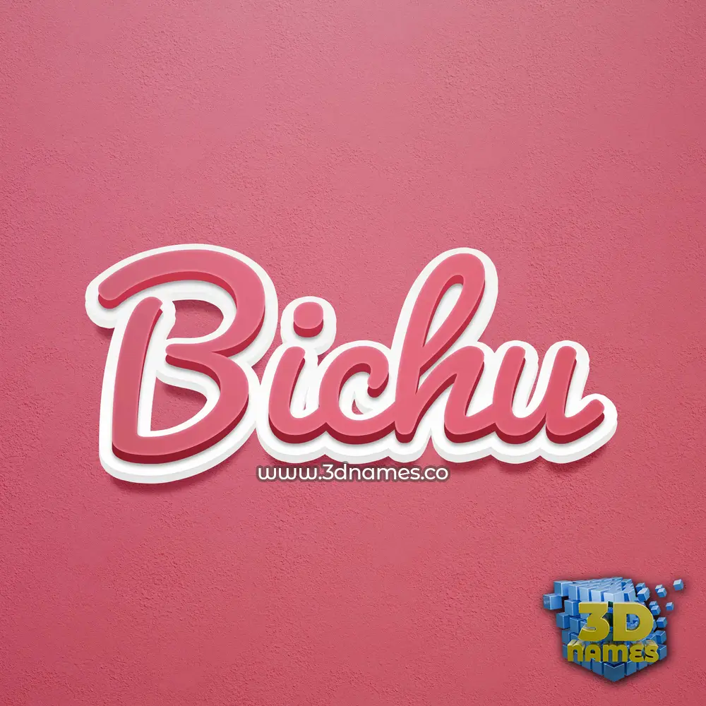 bichu in Red Scribble style - 3D name wallpaper
