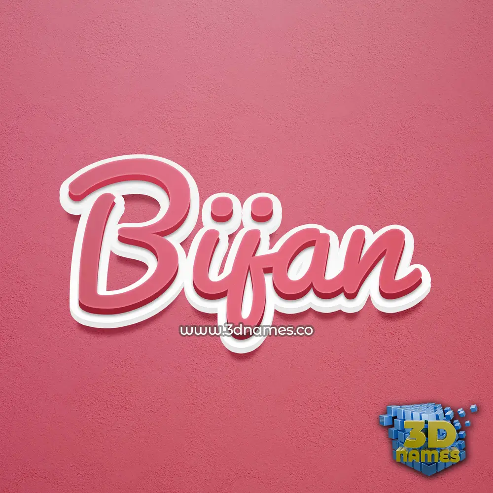 bijan in Red Scribble style - 3D name wallpaper