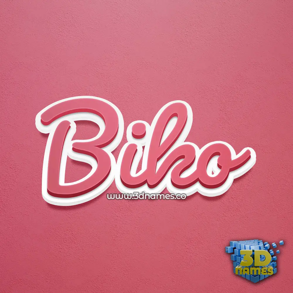 biko in Red Scribble style - 3D name wallpaper