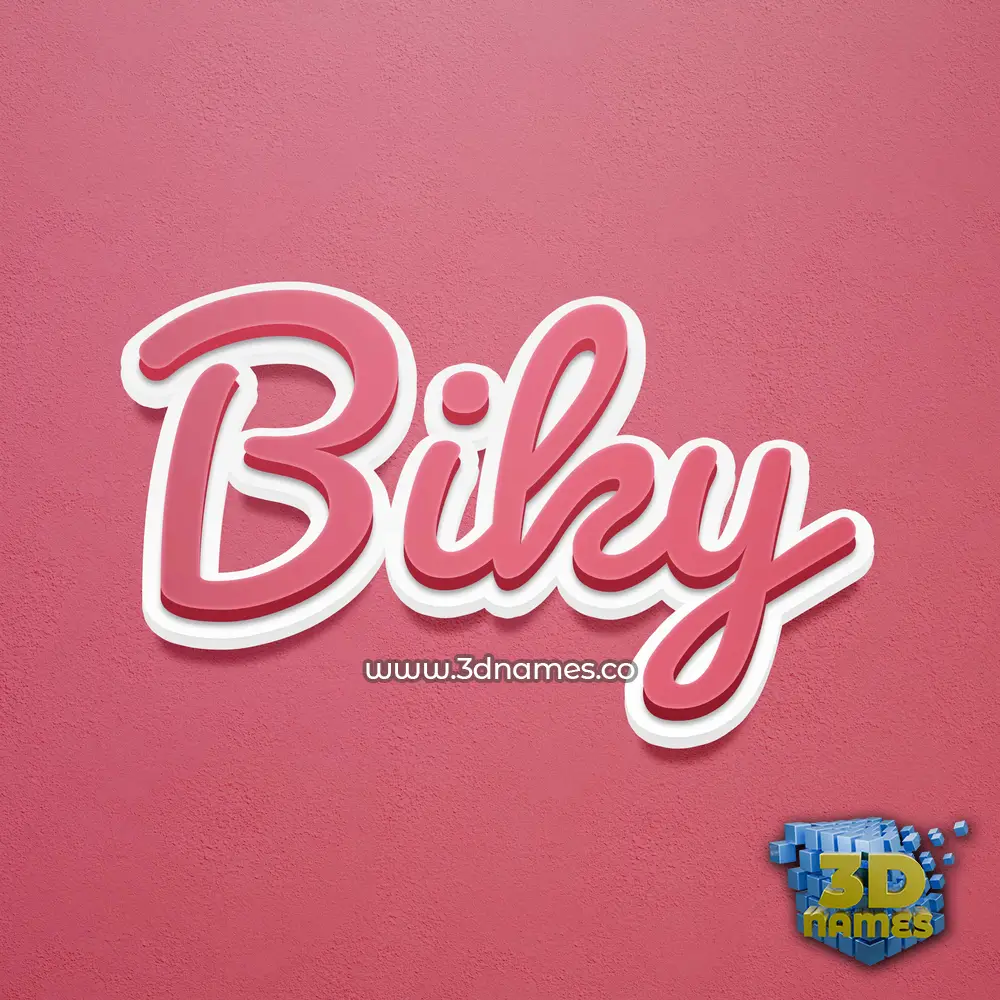 biky in Red Scribble style - 3D name wallpaper biky in Red Scribble style - 3D name wallpaper