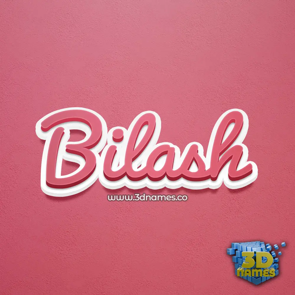 bilash in Red Scribble style - 3D name wallpaper