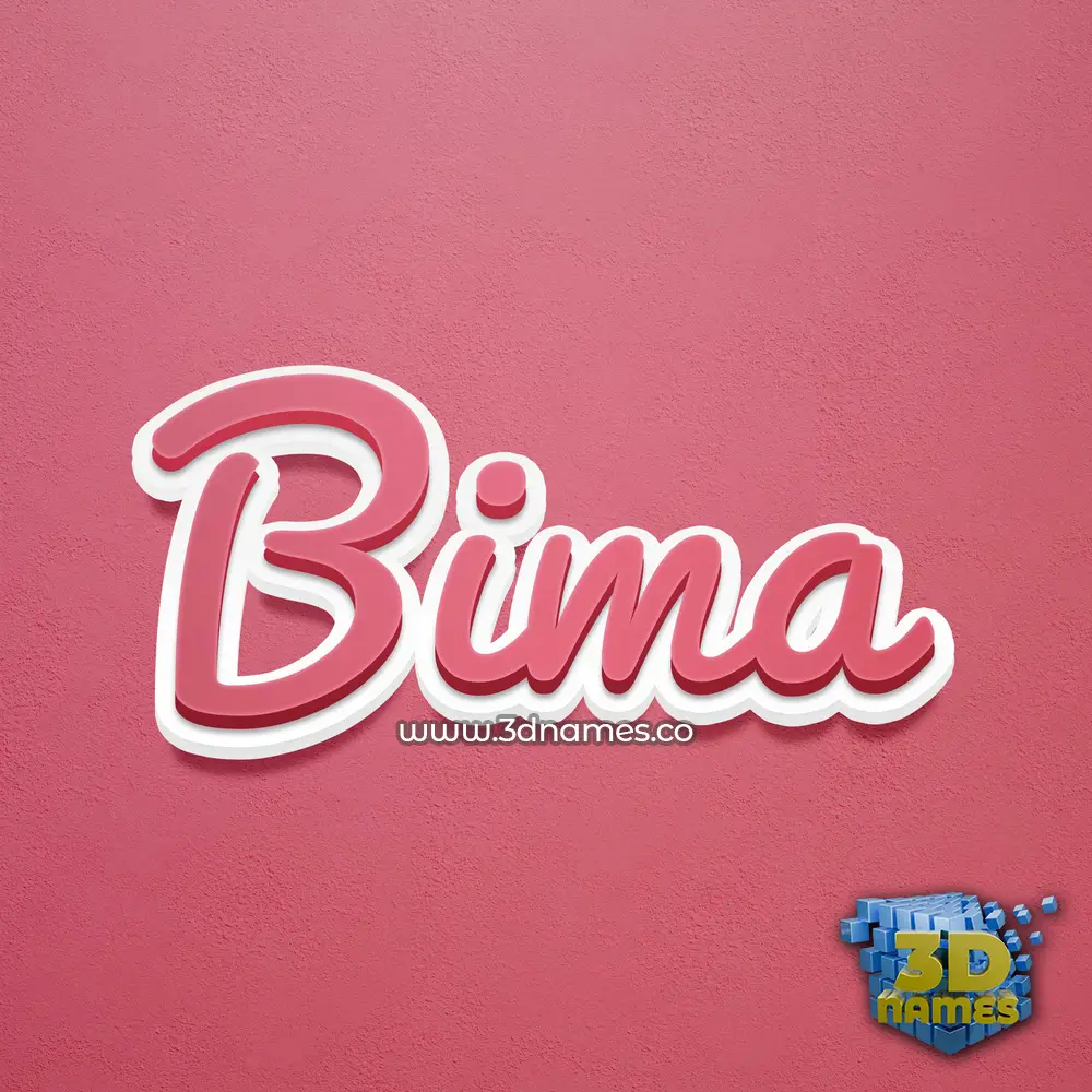 bima in Red Scribble style - 3D name wallpaper