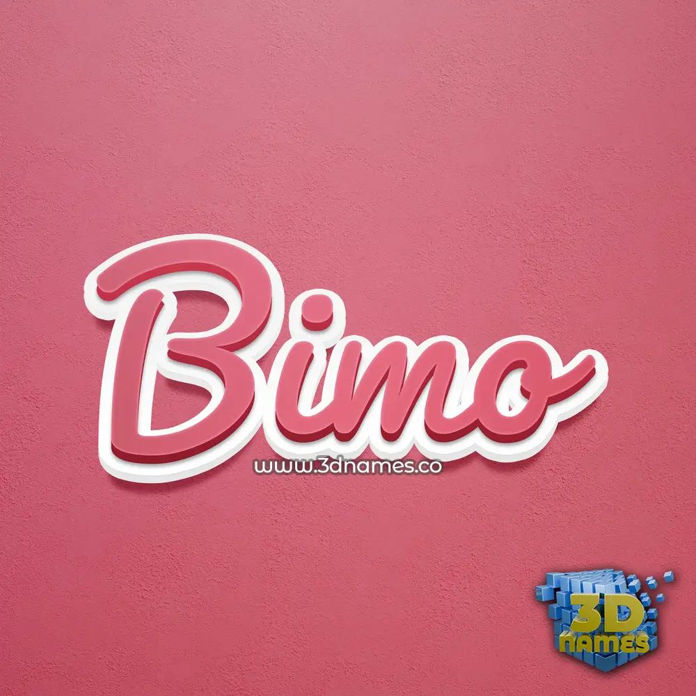 bimo in Red Scribble style - 3D name wallpaper