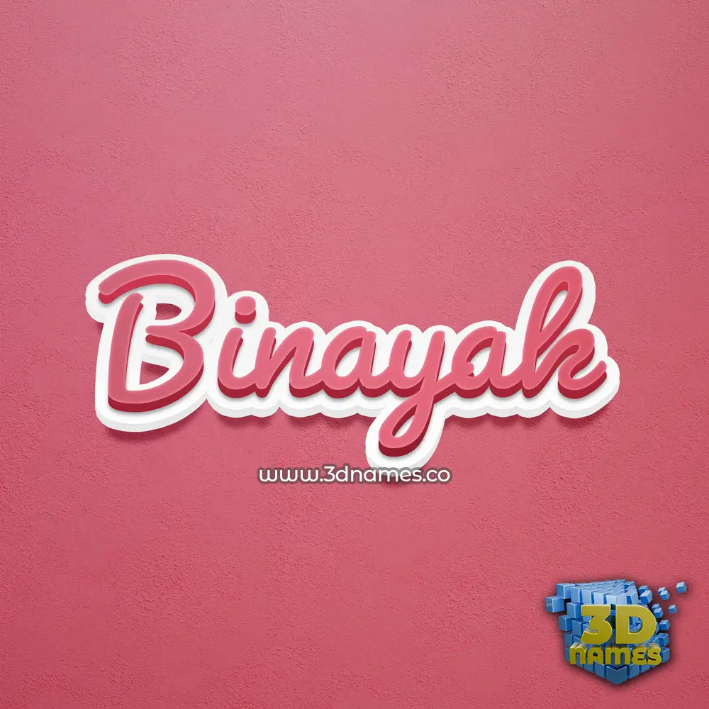 binayak in Red Scribble style - 3D name wallpaper