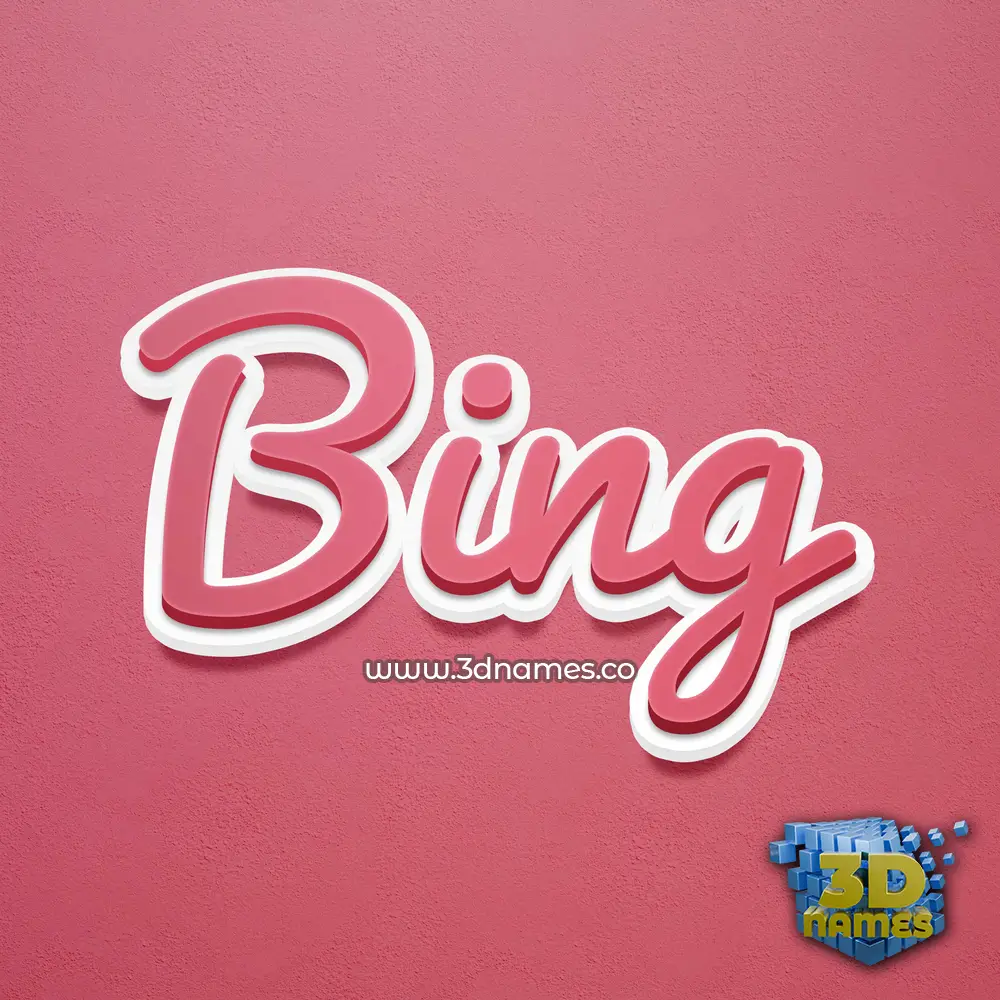bing in Red Scribble style - 3D name wallpaper bing in Red Scribble style - 3D name wallpaper