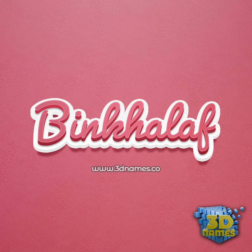 binkhalaf in Red Scribble style - 3D name wallpaper