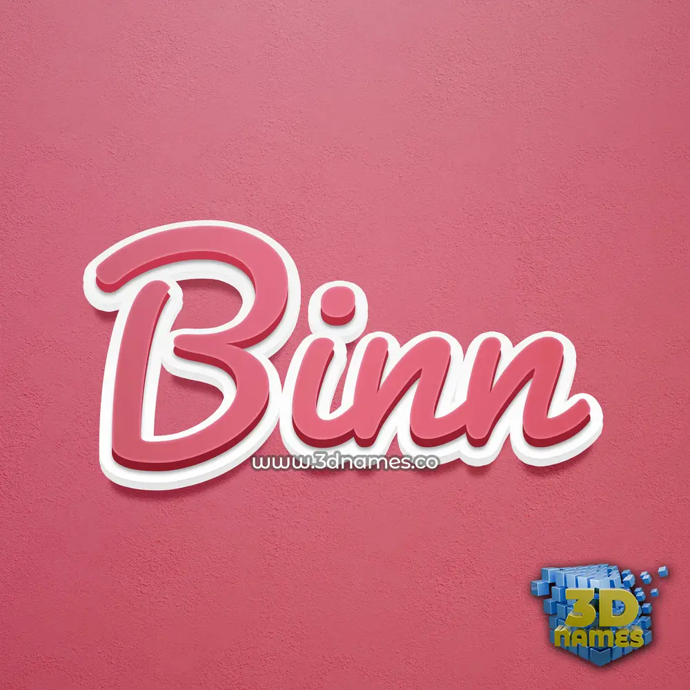 binn in Red Scribble style - 3D name wallpaper binn in Red Scribble style - 3D name wallpaper