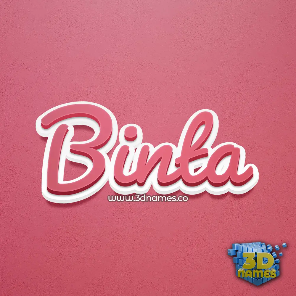 binta in Red Scribble style - 3D name wallpaper