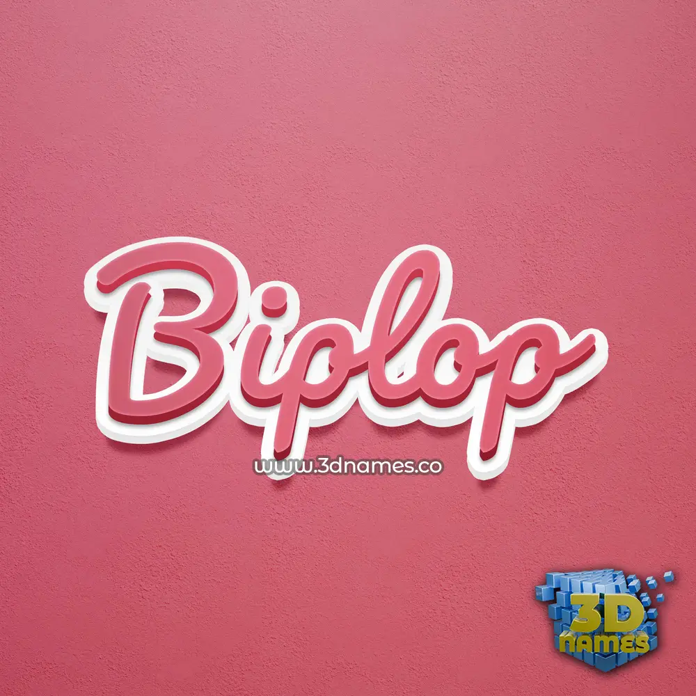 biplop in Red Scribble style - 3D name wallpaper